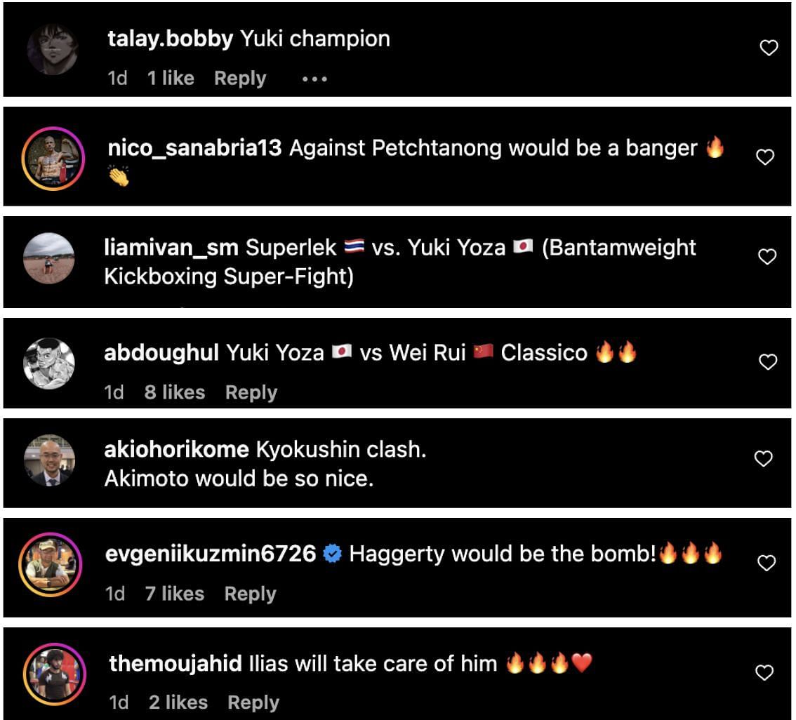 Comments from Instagram